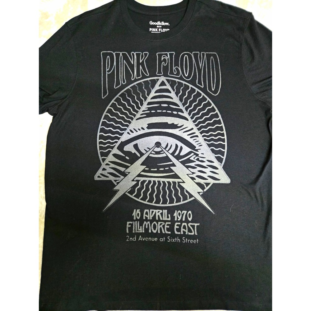 Pink Floyd 16 April 1970 Fillmore East Black Graphic T-Shirt Size L NWT